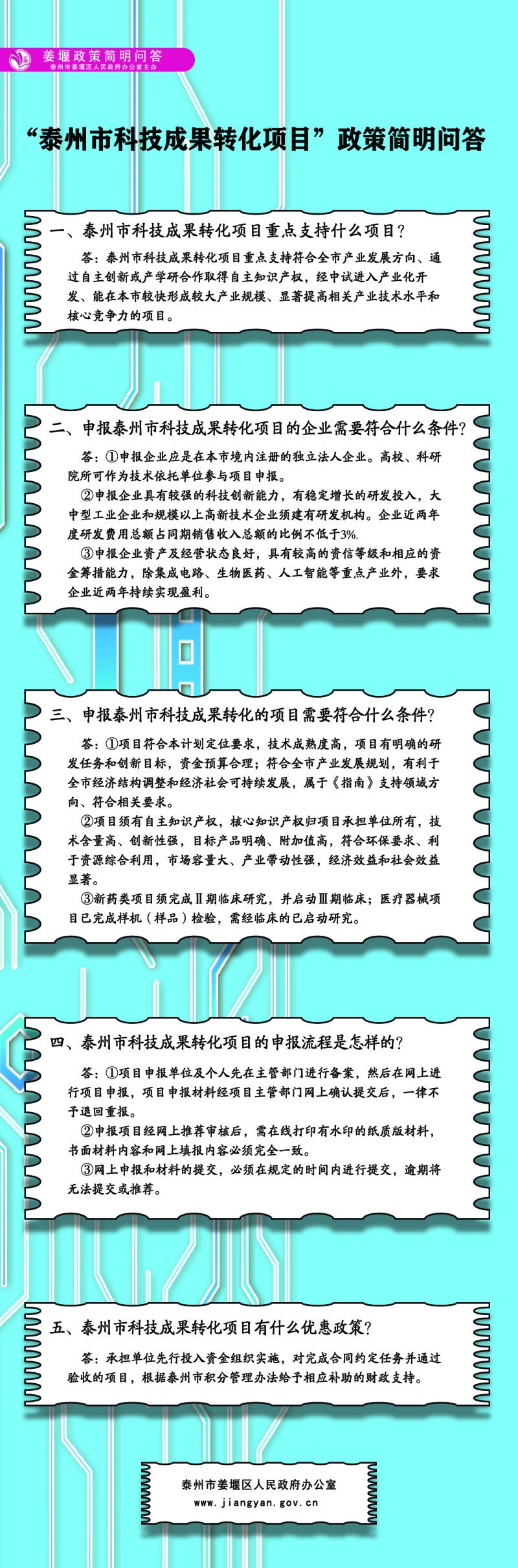 “泰州市科技成果转化项目”政策简明问答